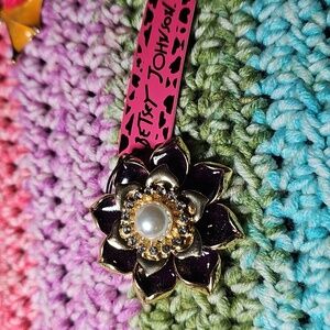 Betsey Johnson Purple and Gold Flower Brooch